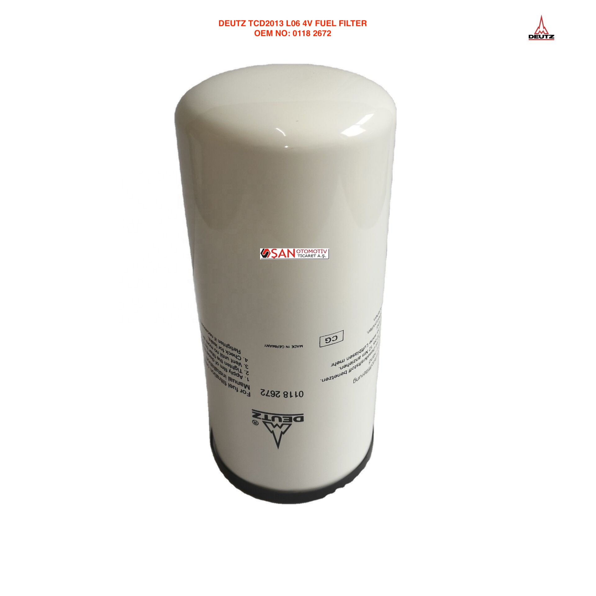 DEUTZ TCD2013 L06 4V FUEL FILTER 0118 2672